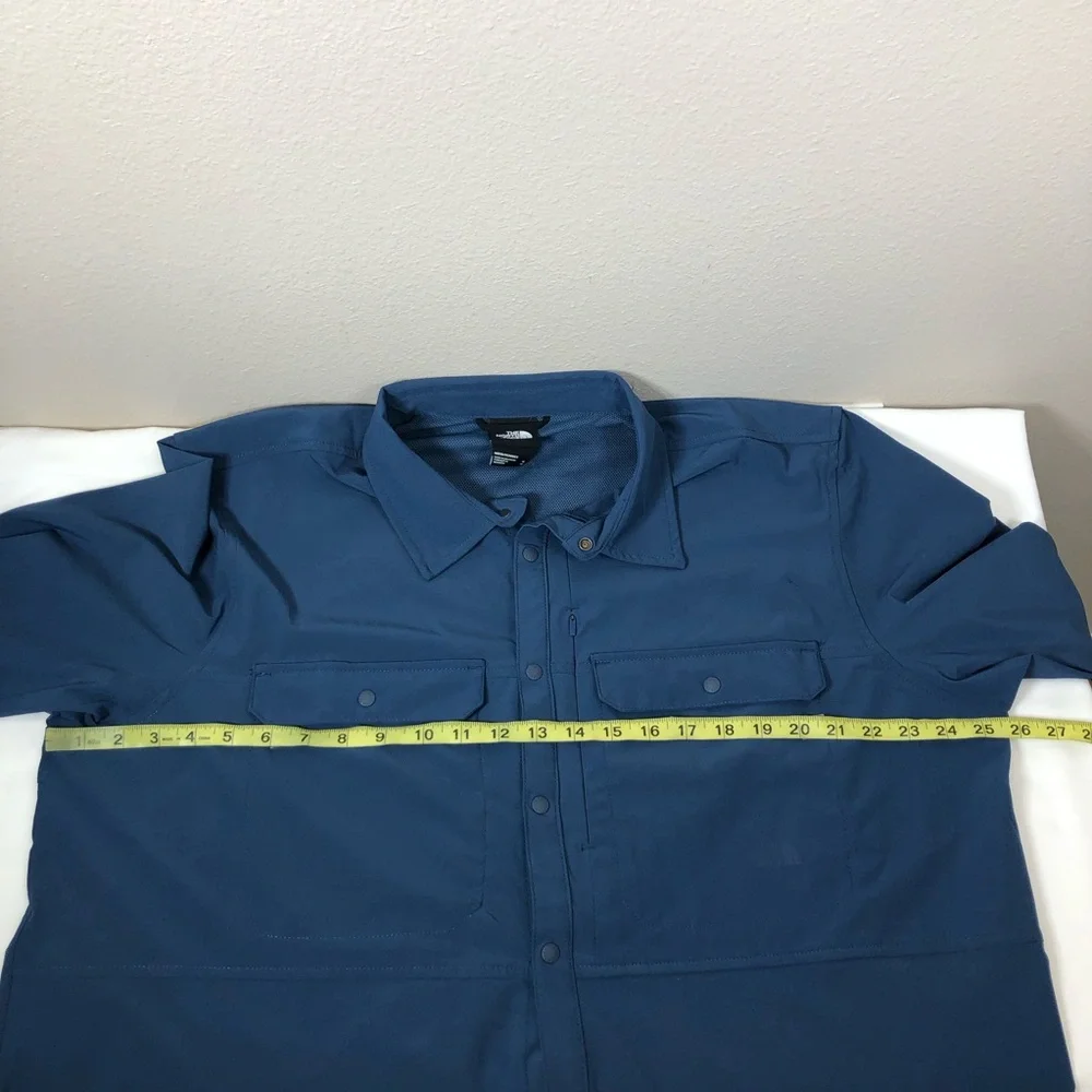 The‎ North Face Men Sniktau Blue Long Sleeve Snap Button Hiking Outdoor Shirt XL